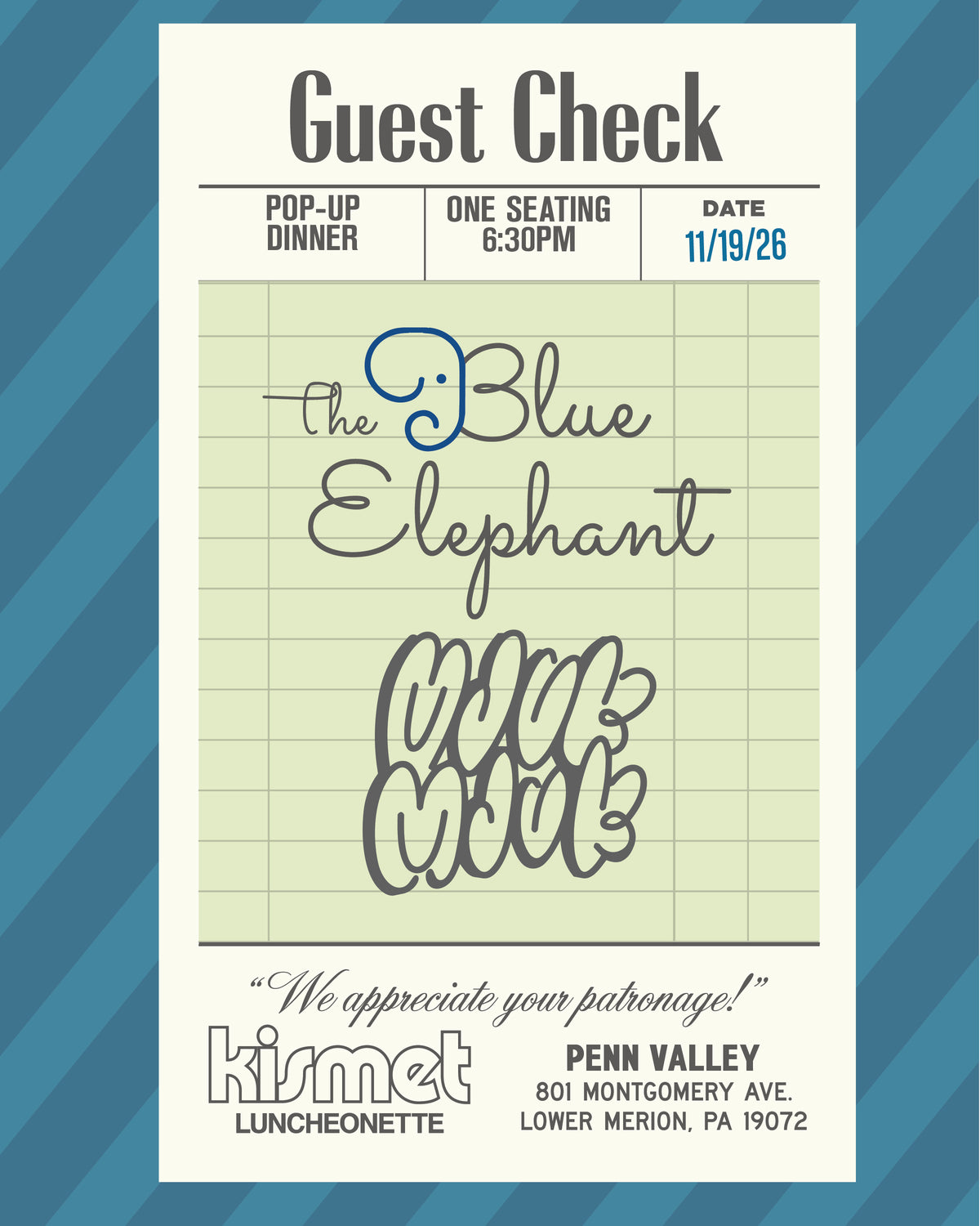 Guest Check Pop-Up Supper: Kismet Bagels x Blue Elephant x Mjuk Mjuk